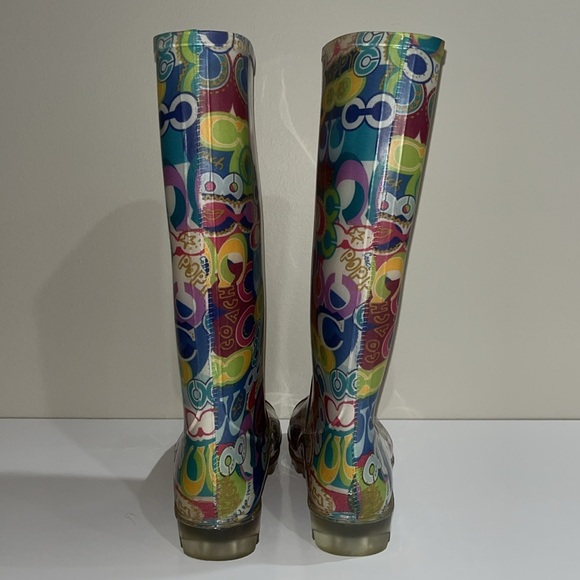 Coach Poppy Rainboots Sz 8 - Picture 4 of 15
